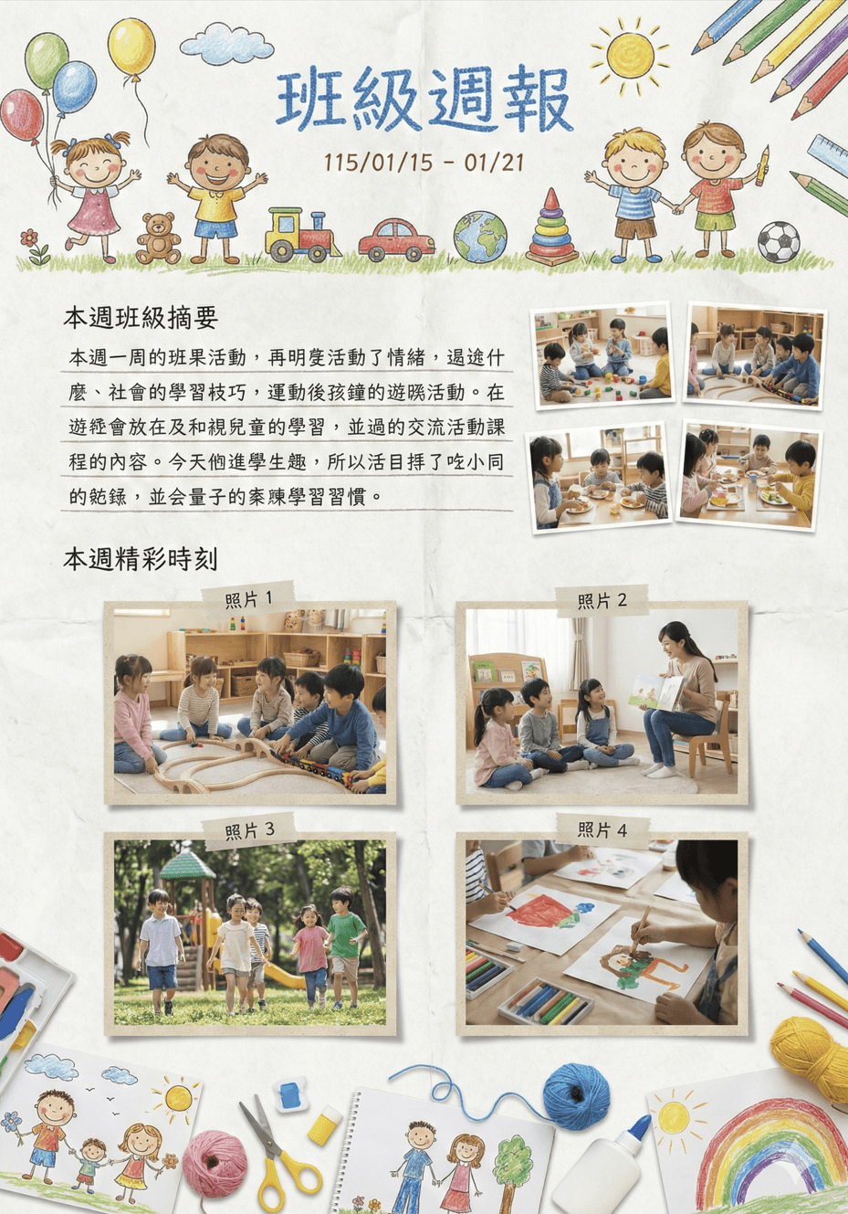 週報範例樣式 A